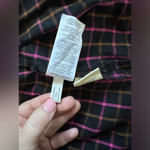 Madewell Plaid Flannel Pink Black and Tan Button Down Shirt Size Large / L - Picture 10 of 12